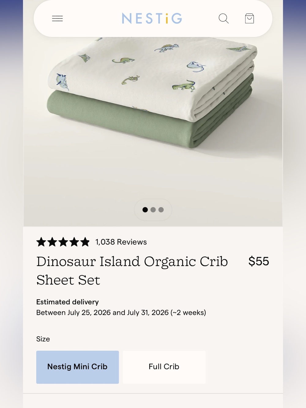 NESTIG mini crib sheets NWT